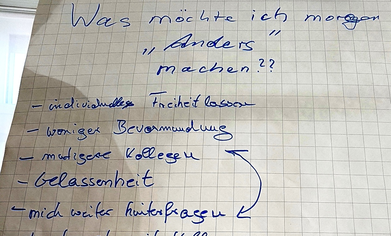 Das Bild zeigt eine Flip-Chart mit Ergebnissen des Workshops.