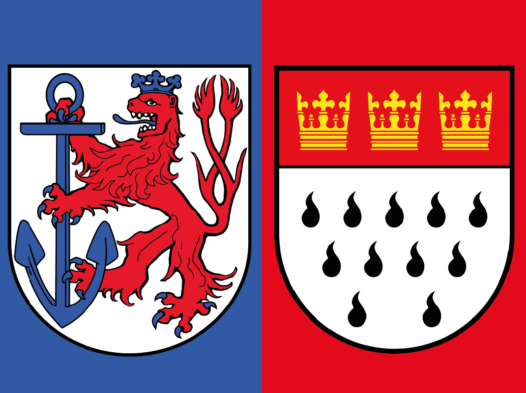 Stadtwappen von Düsseldorf und Köln