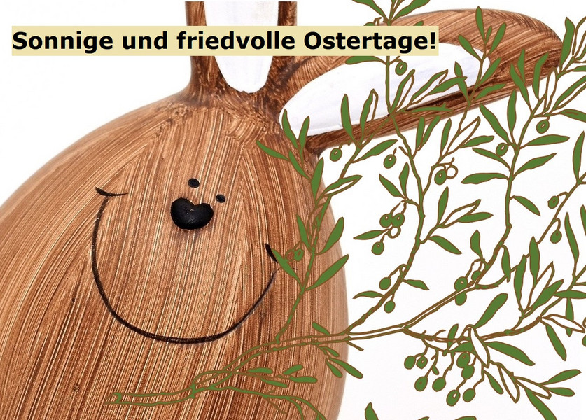 Osterhase und Friedenszweig