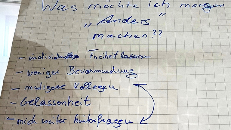 Das Bild zeigt eine Flip-Chart mit Ergebnissen des Workshops.