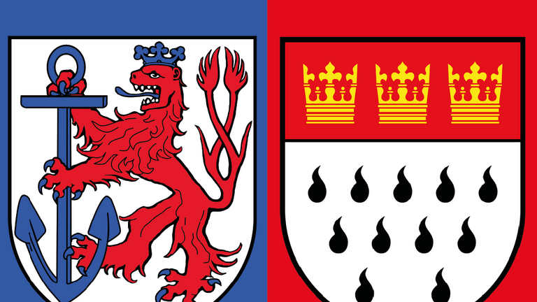 Stadtwappen von Düsseldorf und Köln