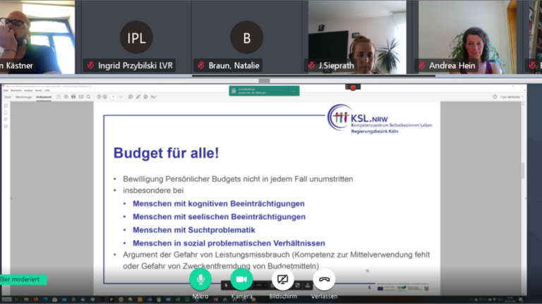 Screenshot der Videokonferenz zum PB
