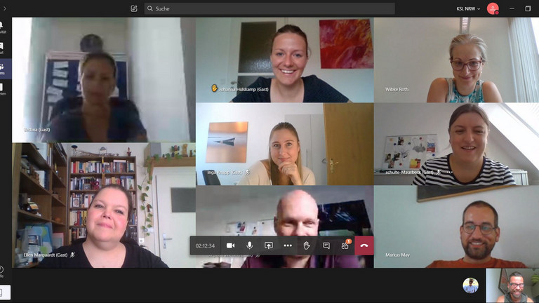 Der Screenshot zeigt die  Teilnehmer*innen der Videokonferenz "Inklusive Gesundheit".