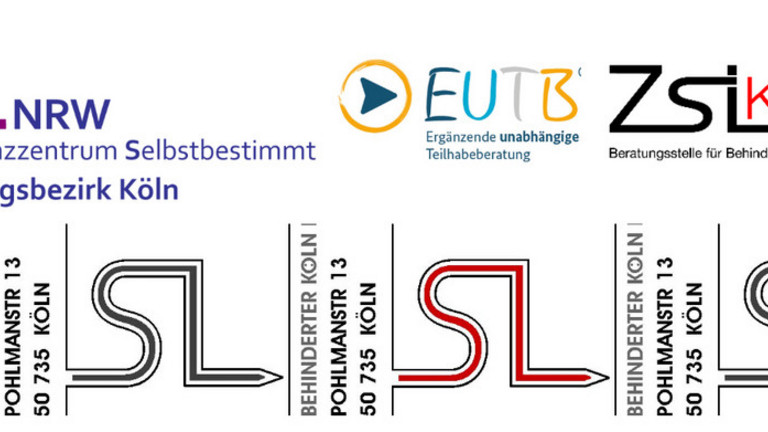 Die verschiedenen Logos der Vereins SL Köln und seiner drei Projekte KSL, ZsL, EUTB.