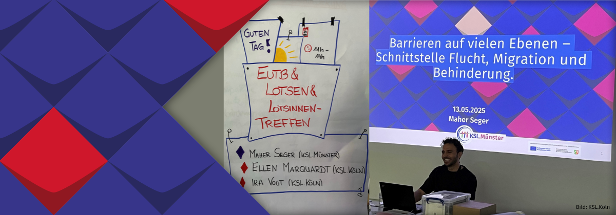 Willkommensschild zur Veranstaltung und Startseite der Präsentation von M. Seger