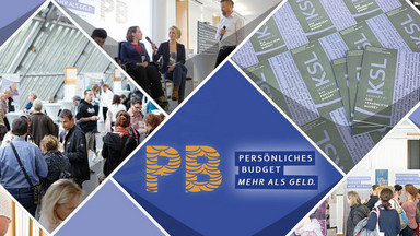 Eine Collage aus Bildern: Veranstaltung mit Menschen, Broschüren der KSL-Konkret #1, Besucher der Wanderausstellung und Interviews mit Mikrophone auf einer Bühne