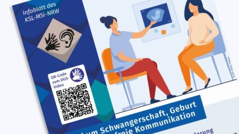 Ansicht des Infoblattes zu Schwangerschaft und Geburt