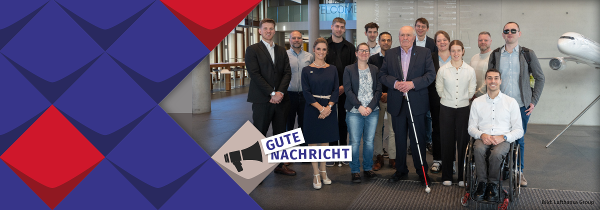 Mitglieder des neu gegründeten Accessibility Customer Advisory Committee zur Weiterwicklung der Angebote und Services für Reisende mit Behinderungen und Beeinträchtigungen bei der Lufthansa Group