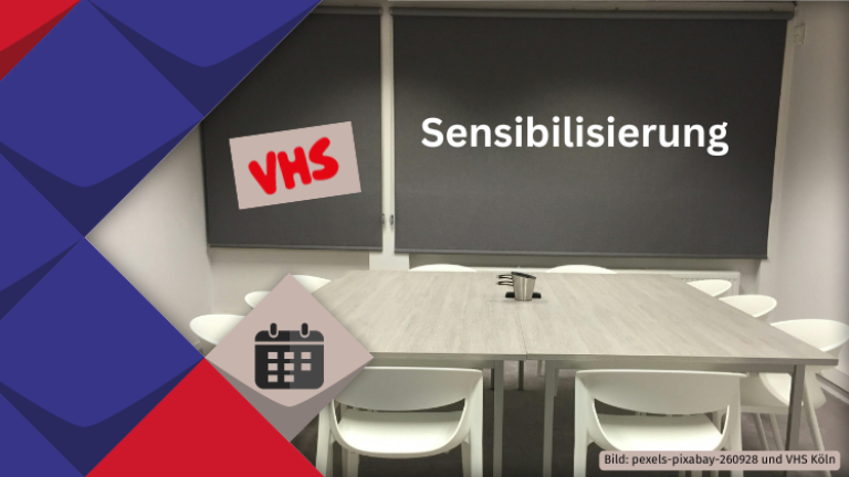 Das Thema Sensibilisierung steht auf einer Tafel geschrieben.