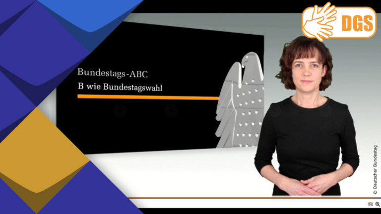 Ausschnitt aus dem DGS Video des Deutschen Bundestags